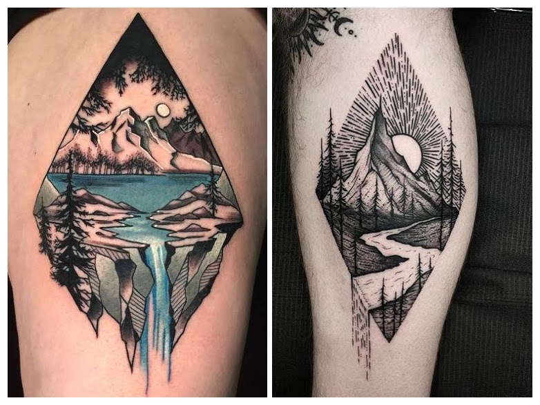 Tatuaje de montaña pequeño