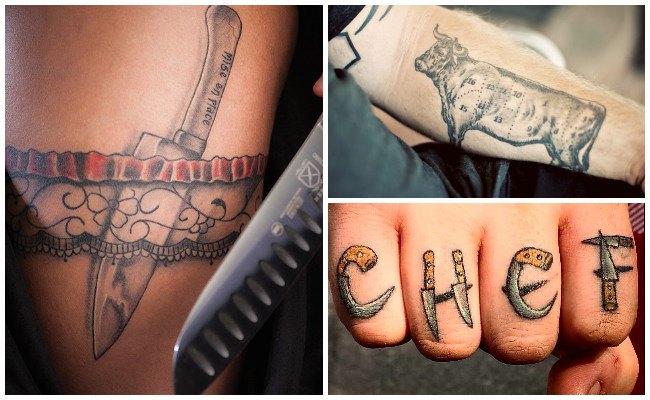 Tatuajes de chef en los dedos