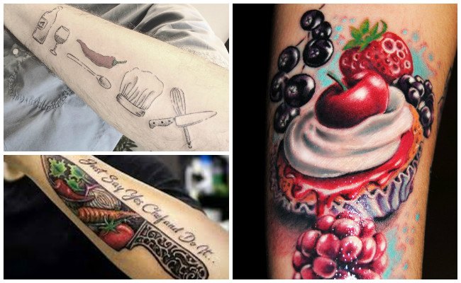Tatuajes de chef con pasteles