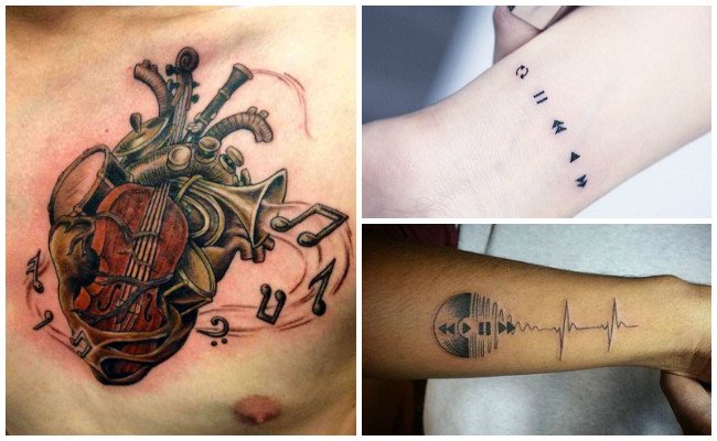Tatuajes de pentagramas musicales