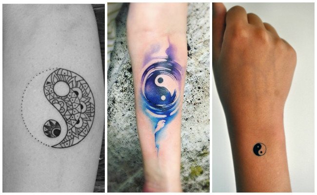 Tatuajes de yin yang en la mano