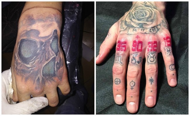 Tatuajes en los dedos de la mano