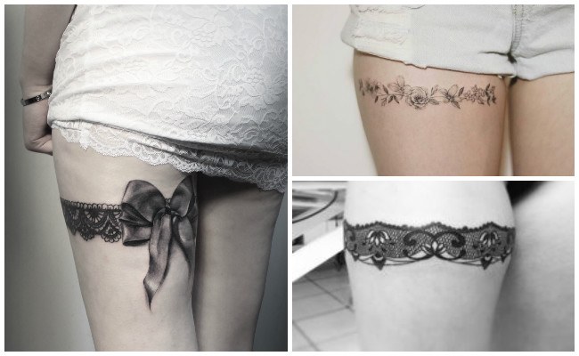 Tatuajes de ligueros para mujer